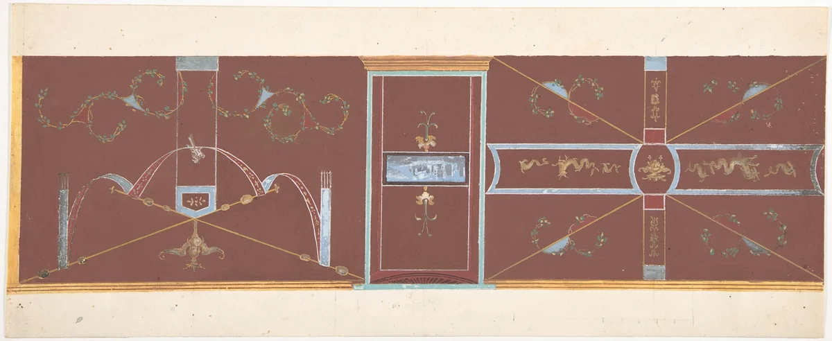 Design for Wall Decoration by Pierre Fontaine, drawing, 1762-1853