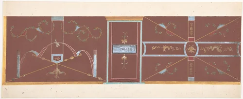 Design for Wall Decoration by Pierre Fontaine, drawing, 1762-1853