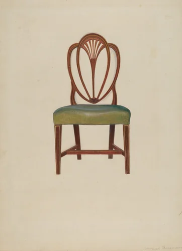 Hepplewhite Chair by Samuel Fineman, index of american design, 1936