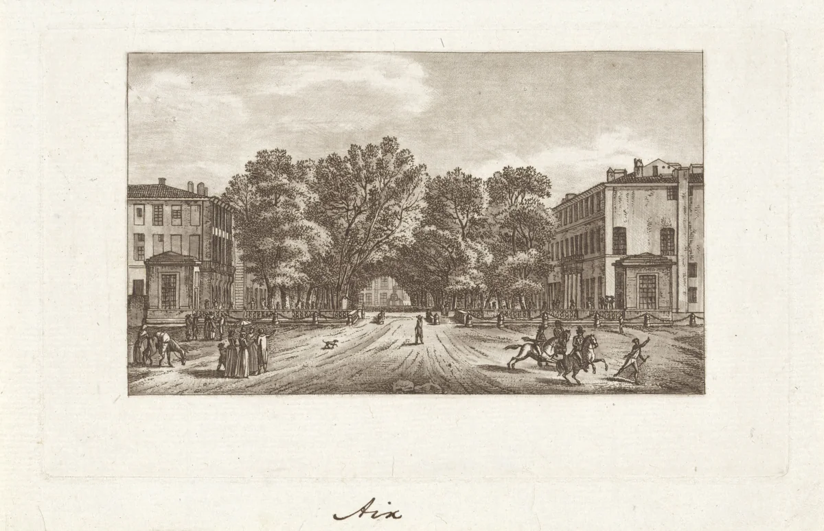 Gezicht op Aix by Hendrik Schwegman, print, 1771-1816