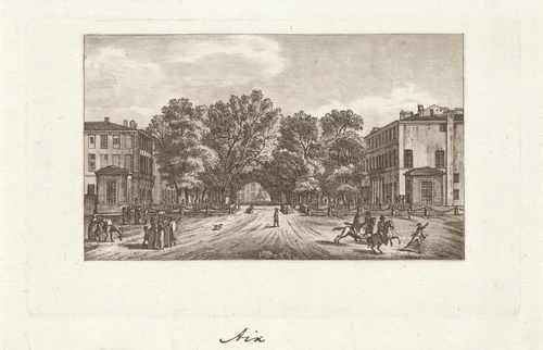 Gezicht op Aix by Hendrik Schwegman, print, 1771-1816