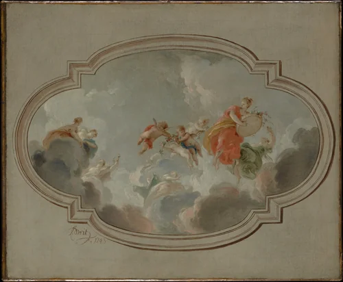 Flora and Zephyr by Jacob de Wit, painting, 1743