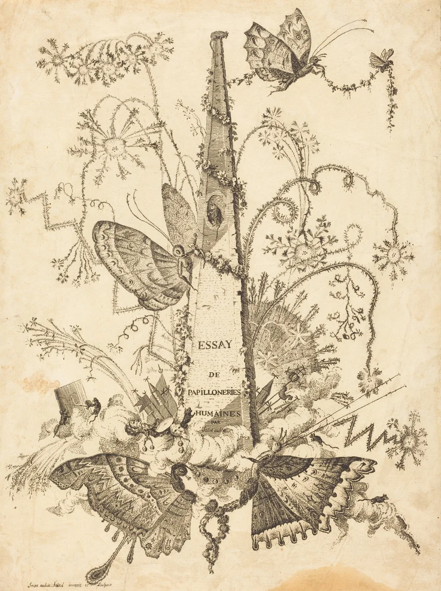 Title Page (Le Titre) by Charles Germain de Saint-Aubin, print, 1756