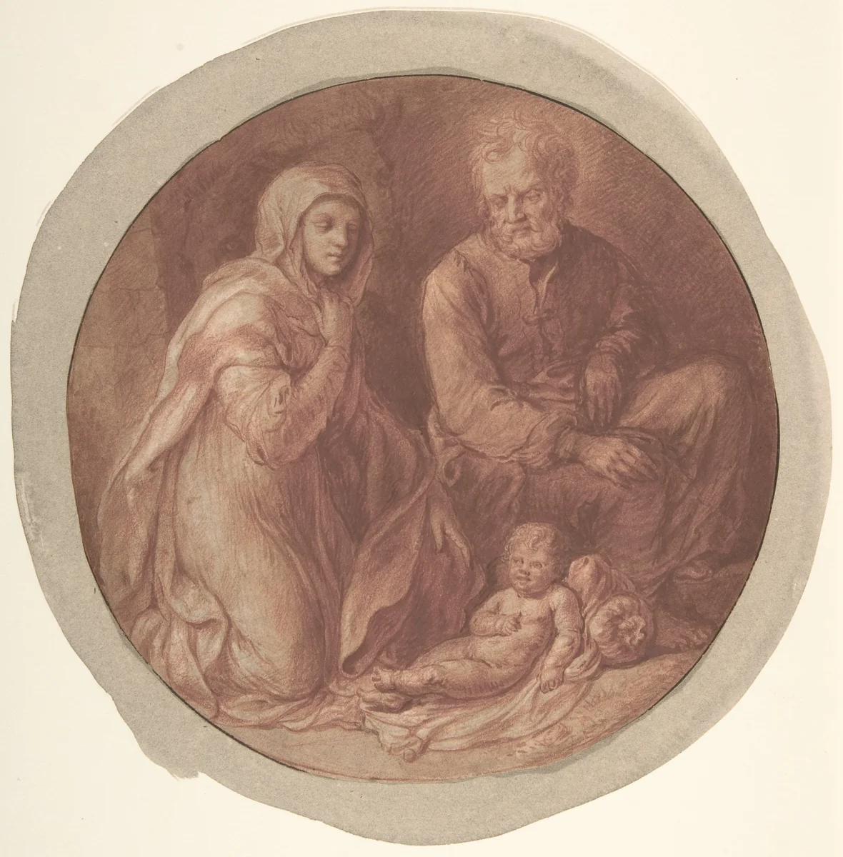 Holy Family in the Stable by Govert Flinck, drawing, 1625-1660