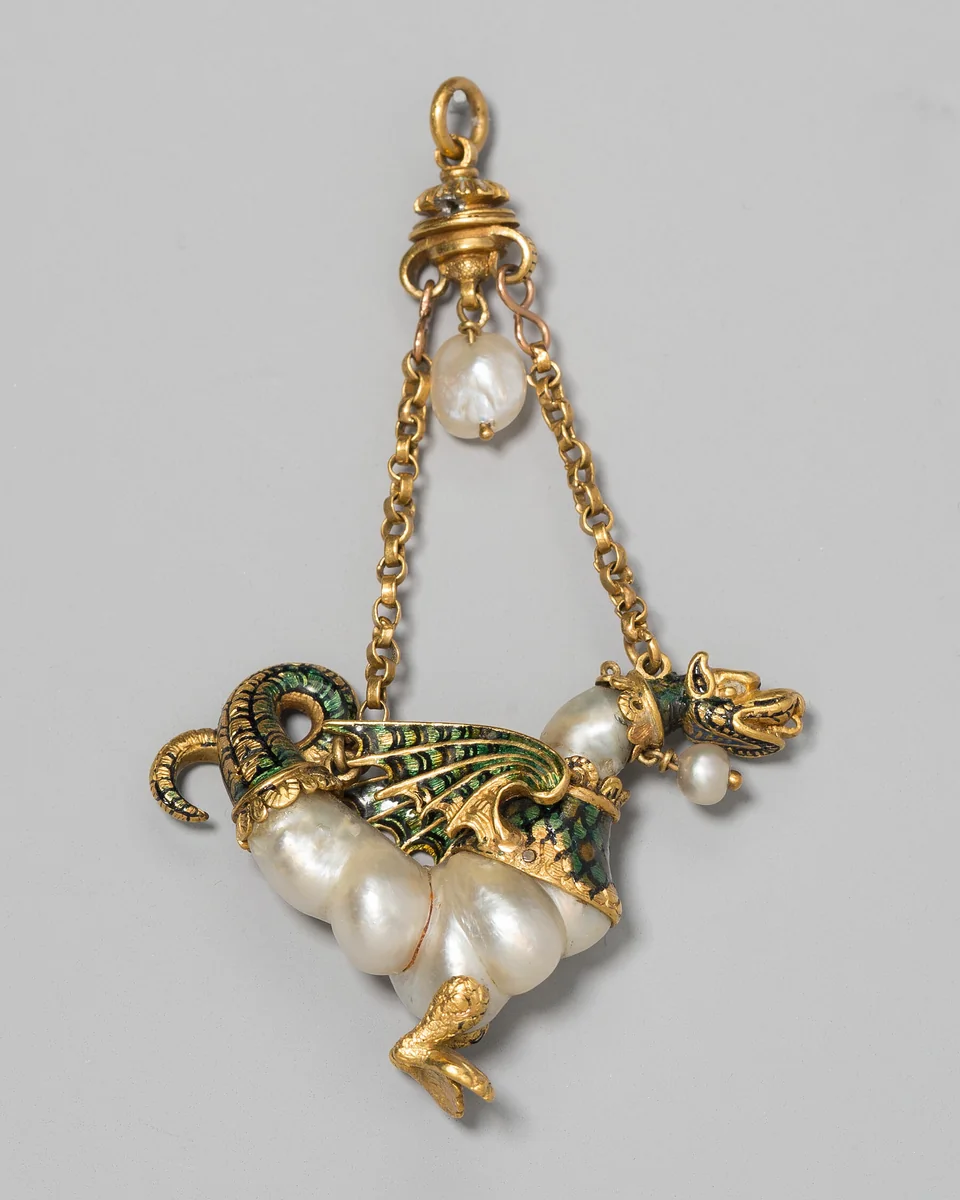 Pendant Shaped as a Dragon by Spanish, metalwork, 1575-1600