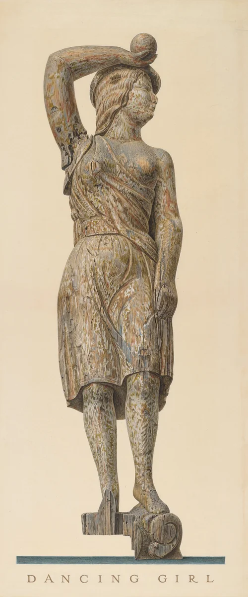 Circus Wagon Figure: "Dancing Girl" by John Matulis, index of american design, 1935-1942