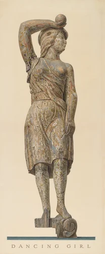 Circus Wagon Figure: "Dancing Girl" by John Matulis, index of american design, 1935-1942
