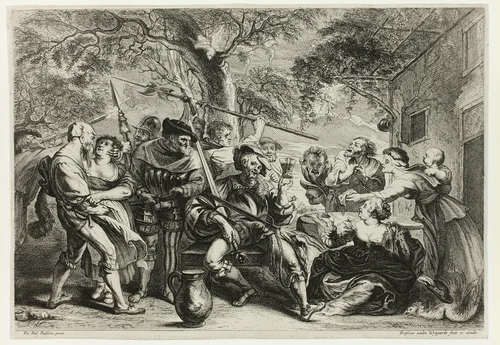 Soldiers and Peasants by Frans van den Wyngaerde, print, 1640-1650