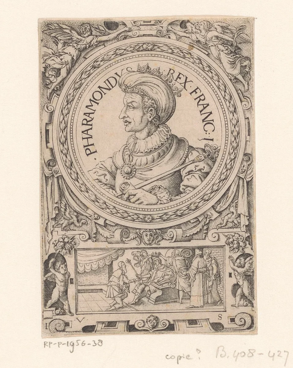 Portret van Pharamond, koning der Franken by Unknown, print, 1524-1562