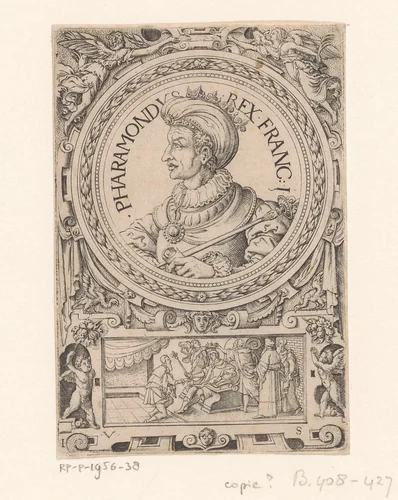 Portret van Pharamond, koning der Franken by Unknown, print, 1524-1562