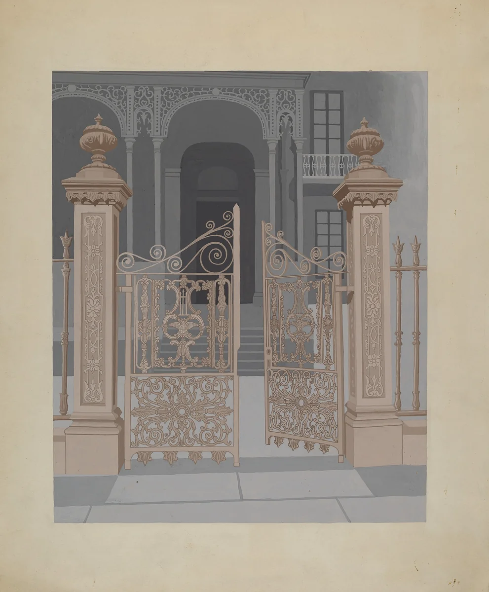 Cast Iron Gate by Joseph L. Boyd, index of american design, 1936
