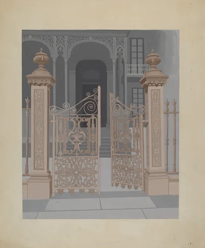 Cast Iron Gate by Joseph L. Boyd, index of american design, 1936