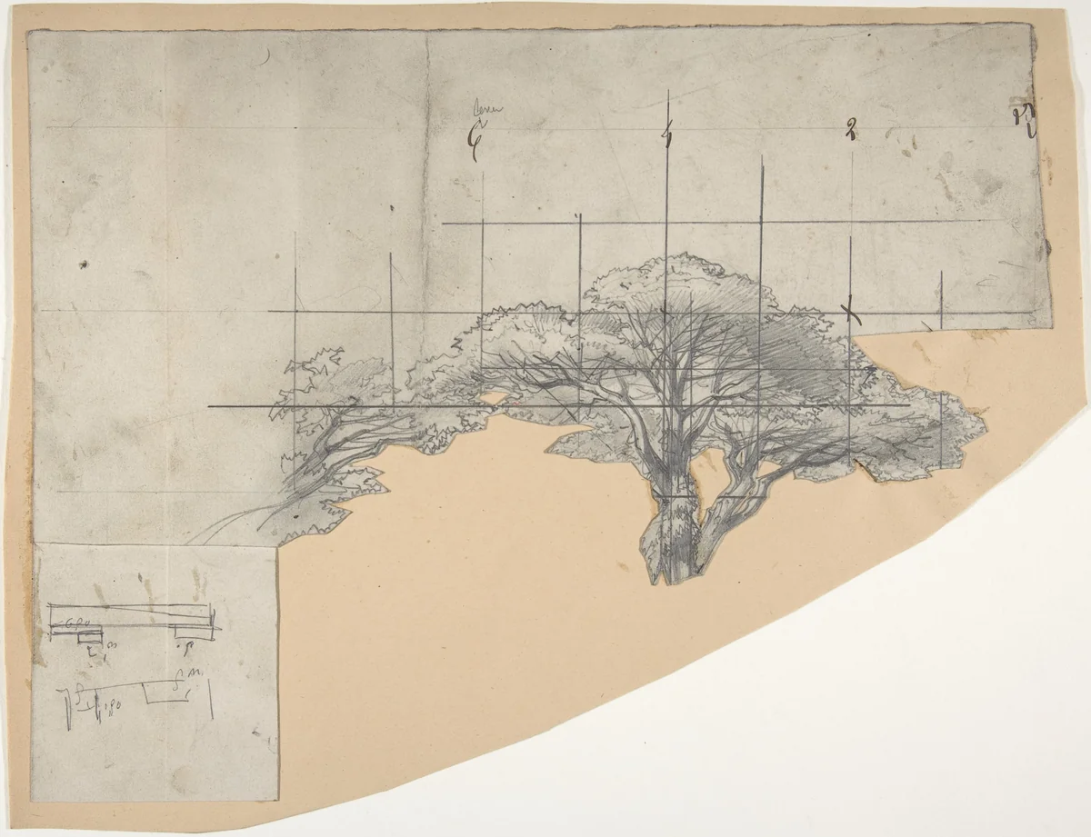 Design for a Stage Set at the Opéra, Paris by Eugène Cicéri, drawing, 1840-1890