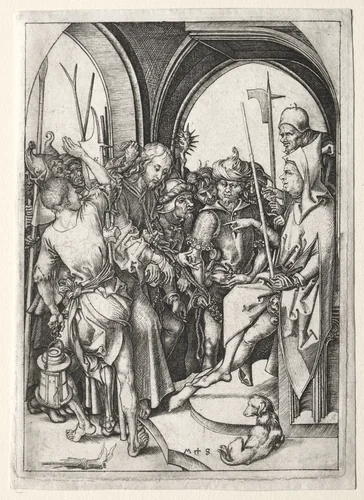 The Passion: Christ Before Annas by Martin Schongauer, print, 1475-1485