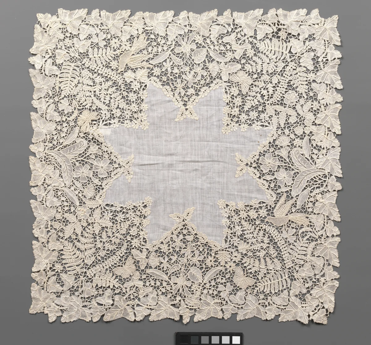 Handkerchief by Emma Radford, textile, 1850-1899