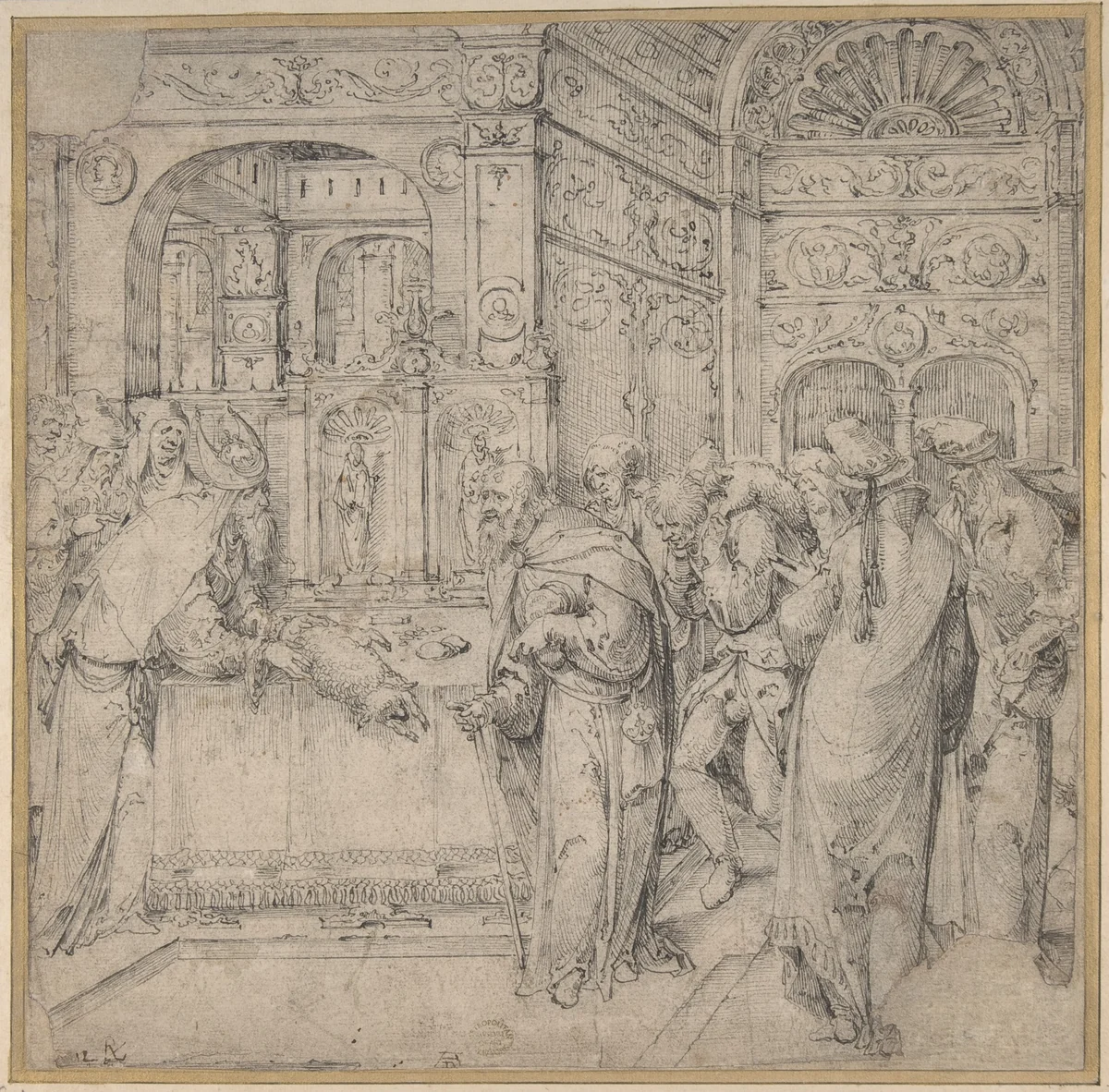 Joachim's Offering Refused by Jan Wellens de Cock, drawing, 1500-1527