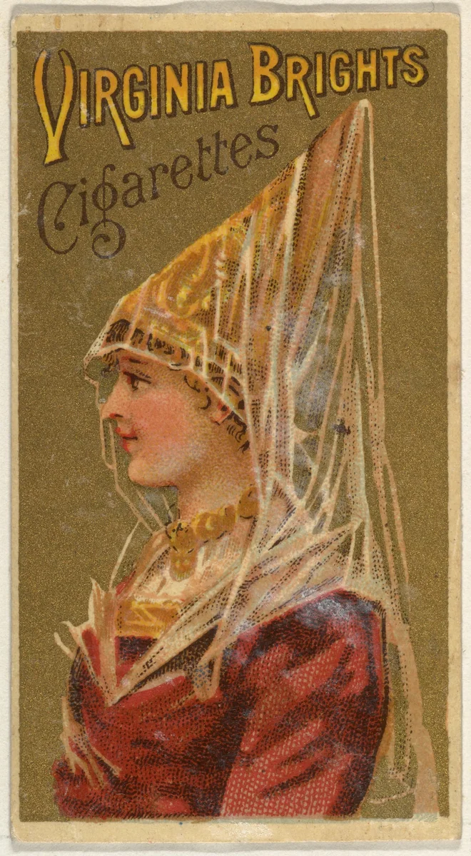 From the Girls and Children series (N64) promoting Virginia Brights Cigarettes for Allen & Ginter brand tobacco products by Allen & Ginter, print, 1886