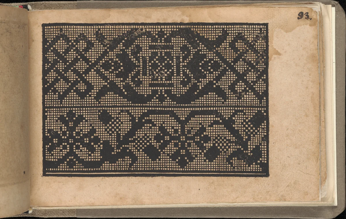 Schön newes Modelbuch (Page 93r) by Sigismundus Latomus, book, 1608