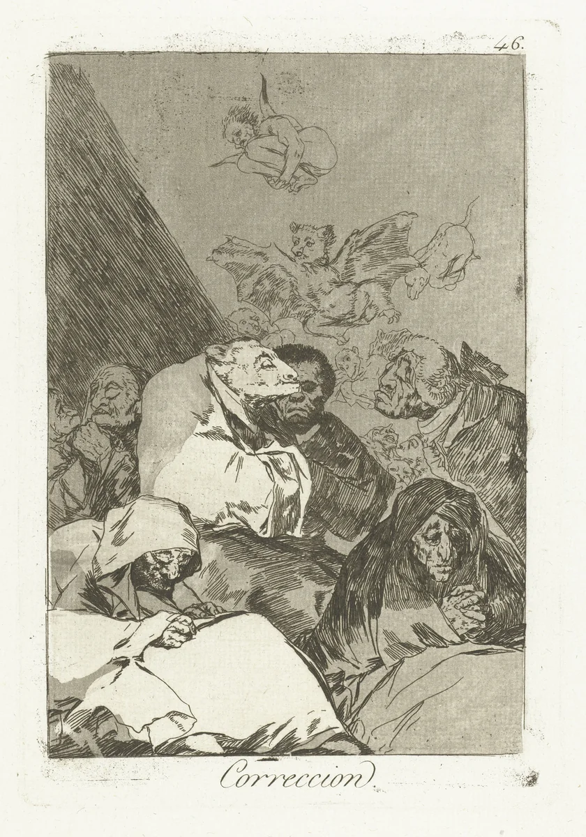 Correctie by Francisco de Goya, print, 1797-1799
