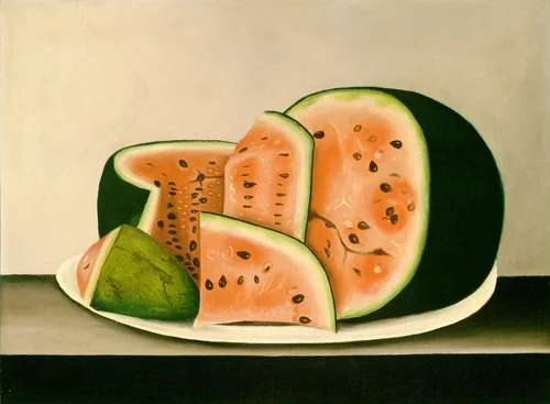 Watermelon on a Plate by American 19th Century, painting, 1825-1874