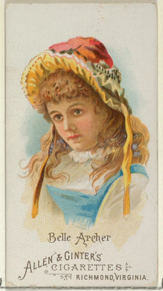 Belle Archer, from World's Beauties, Series 1 (N26) for Allen & Ginter Cigarettes by Allen & Ginter, print, 1888