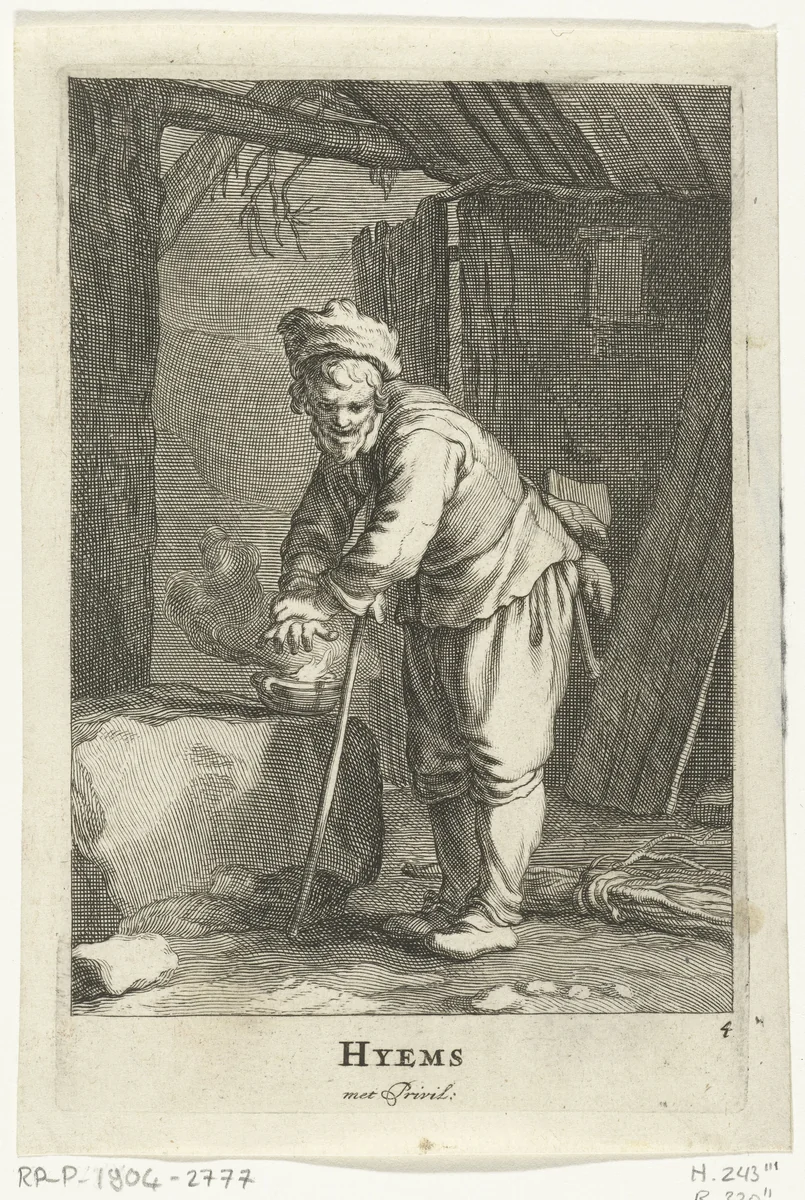 Winter by Frederick Bloemaert, print, 1632-1670