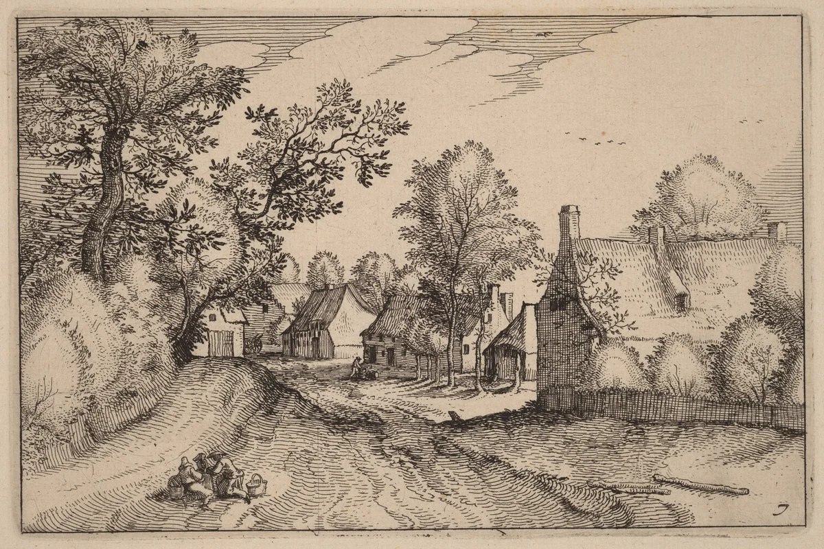 Village Road by Claes Jansz Visscher, print, 1612
