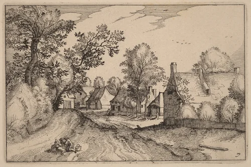 Village Road by Claes Jansz Visscher, print, 1612