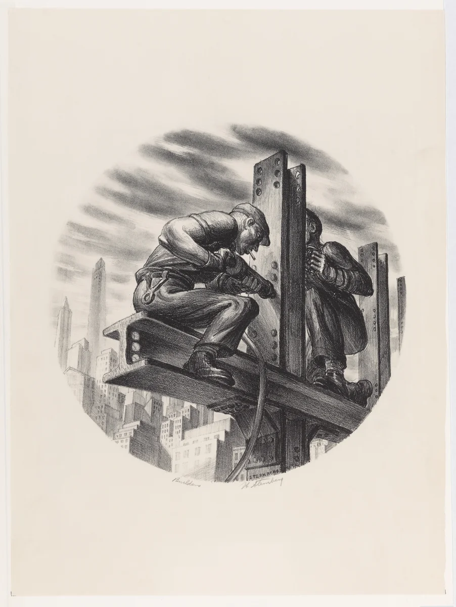 Builders by Harry Sternberg, print, 1935-1940
