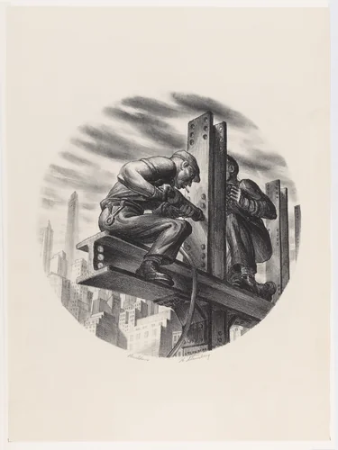 Builders by Harry Sternberg, print, 1935-1940
