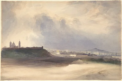 Approach to Montevideo, Uruguay by Conrad Martens, drawing, 1827-1837