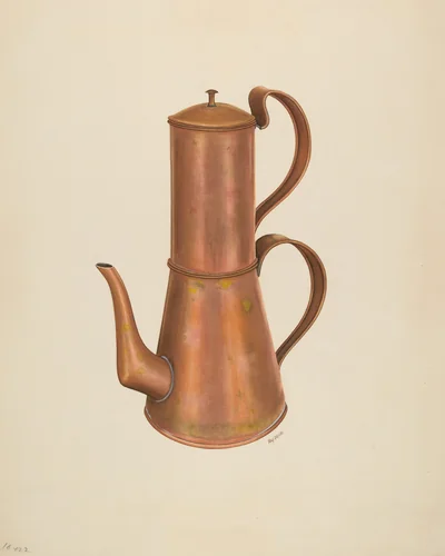 Coffee Pot by Ray Price, index of american design, 1938