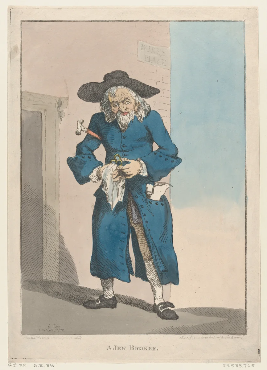 A Jew Broker by Thomas Rowlandson, print, 1801