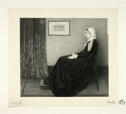 Arrangement in Grey and Black: Portrait of the Artist's Mother, after Whistler by Thomas Robert Way, print, 1892