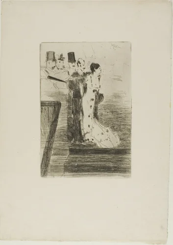The Departure of the star by Jean-Louis Forain, print, 1876