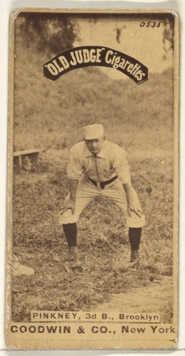 Pinkney, 3rd Base, Brooklyn, from the Old Judge series (N172) for Old Judge Cigarettes by Goodwin & Company, photograph, 1887-1890