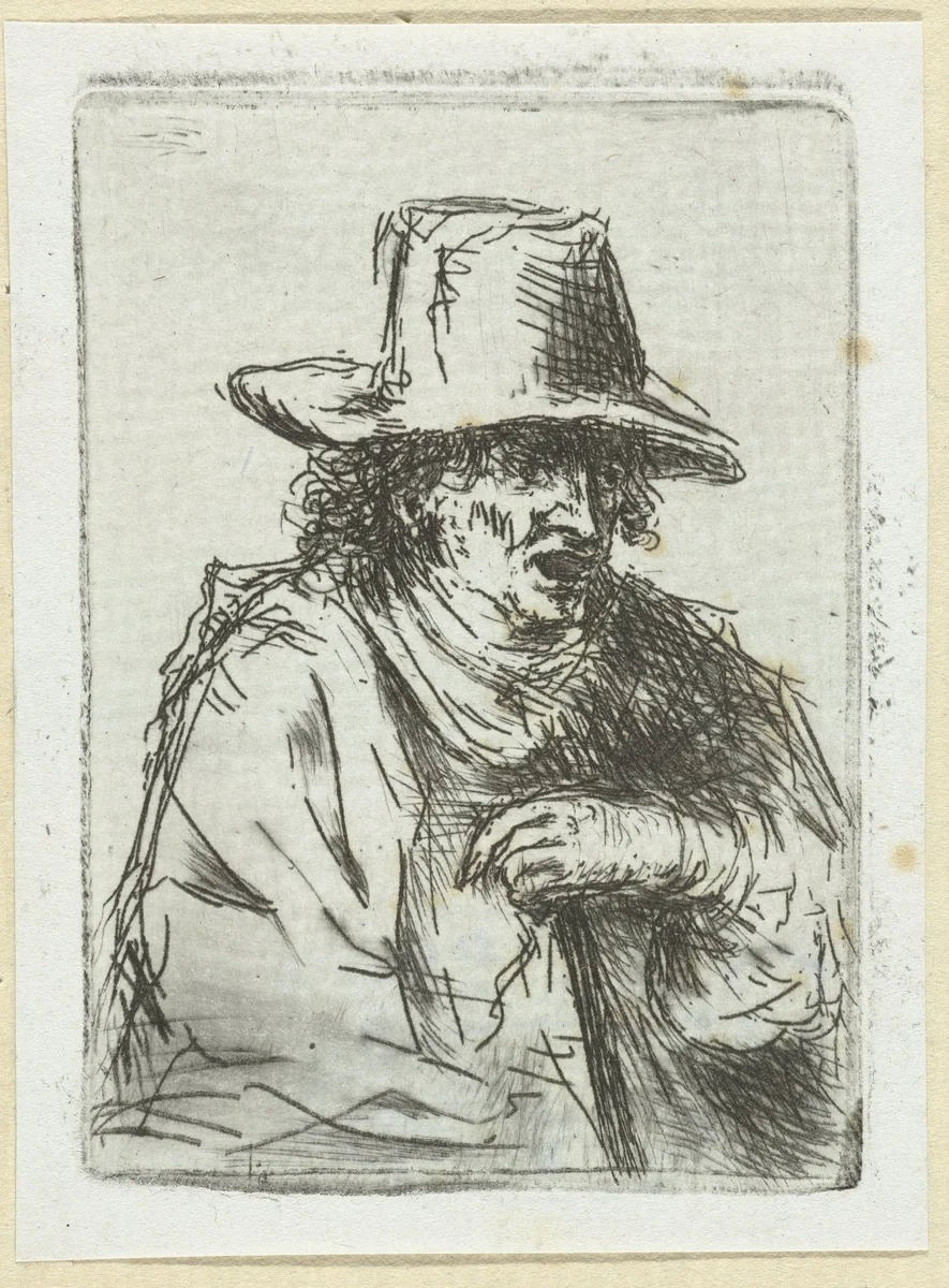 Man met hoed by Jan Chalon, print, 1748-1795