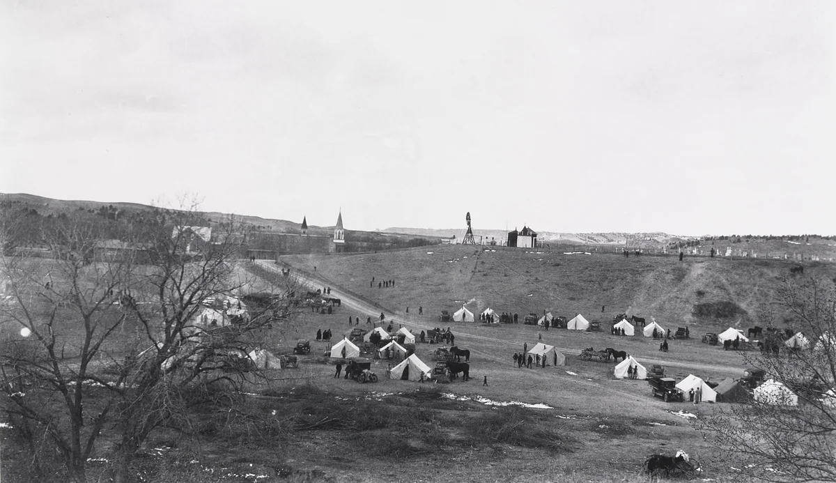 Easter Visitors at Holy Rosary Mission by Eugene Buechel, photograph, 1928