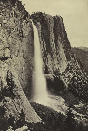 Yosemite Falls by Eadweard Muybridge, photograph, 1868