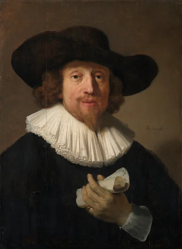 Man with a Sheet of Music by Rembrandt van Rijn, painting, 1633