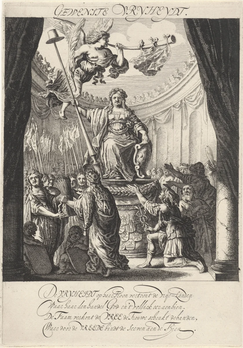 Vertoning van de Gewenste Vrijheid, 1648 by Salomon Savery, print, 1649