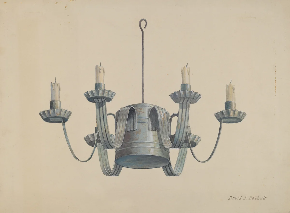 Tole Candle Wall Bracket by David S. De Vault, index of american design, 1940
