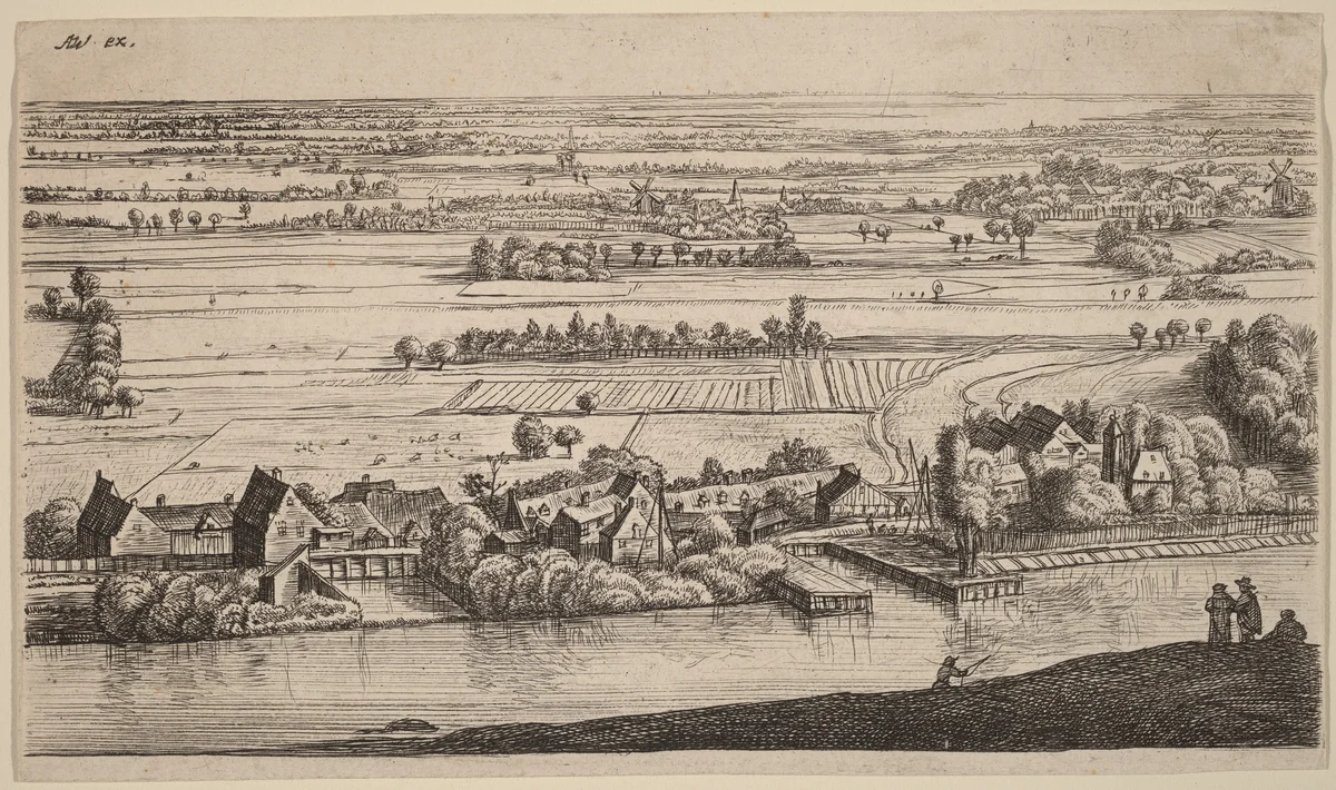 Village beside a Canal by Johannes Ruisscher
Anthonie Waterloo, print, 1650-1675