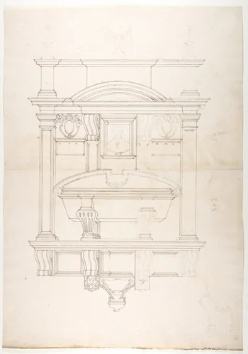 Tomb of Cecchino Bracci, S. Maria in Araceoli, Rome by anonymous, drawing, 1500-1599