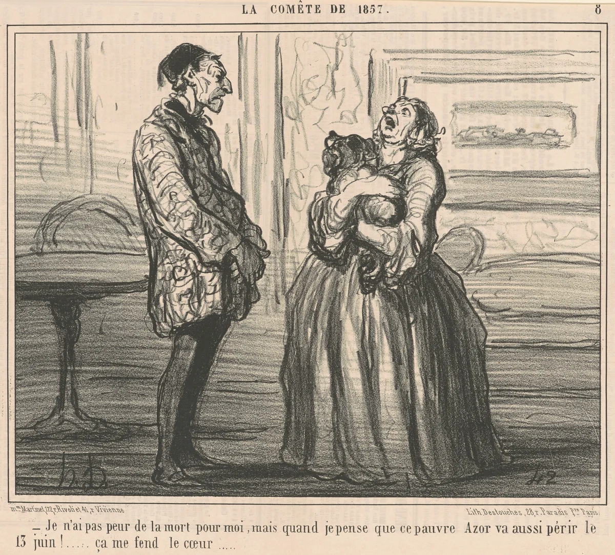 Je n'ai pas peur de la mort pour moi ... by Honoré Daumier, print, 1857