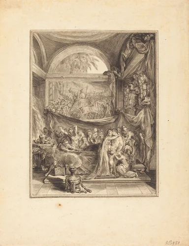 La mort de Germanicus by Gabriel de Saint-Aubin, print, 1724-1780