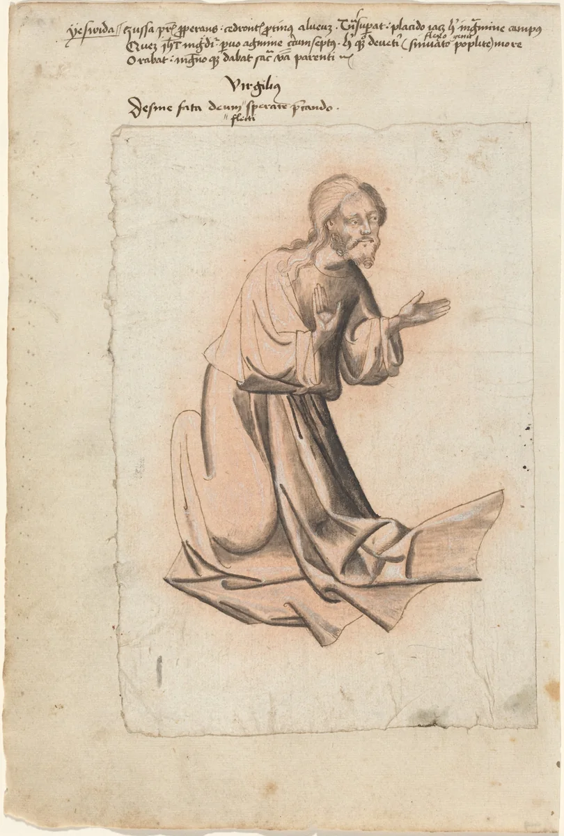 Christ Kneeling in Prayer by South German 15th Century, drawing, 1425