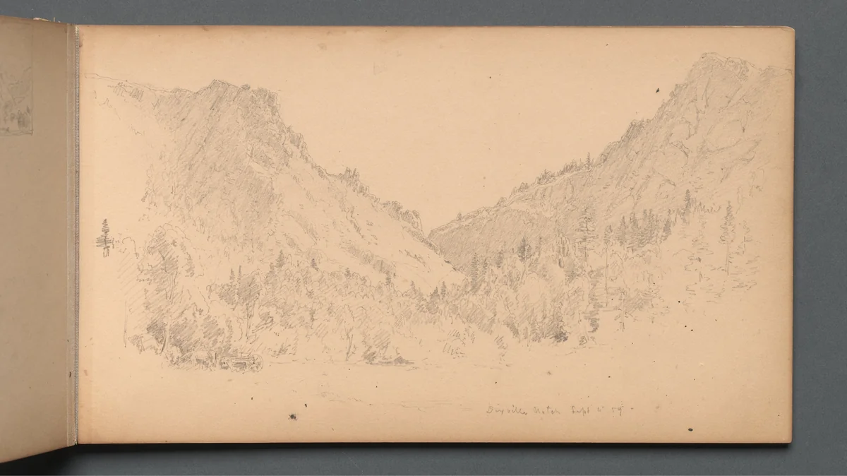 Sketchbook, page 18: "Dixville Notch, Sept. 4, 89" by Sanford Robinson Gifford, book, 1859