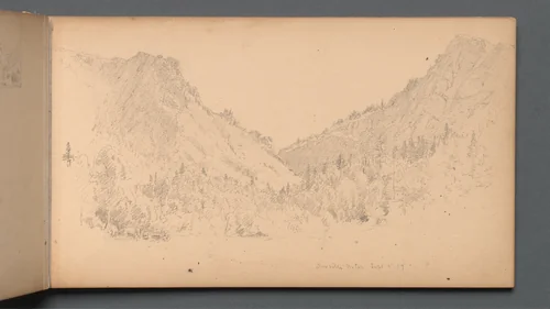 Sketchbook, page 18: "Dixville Notch, Sept. 4, 89" by Sanford Robinson Gifford, book, 1859