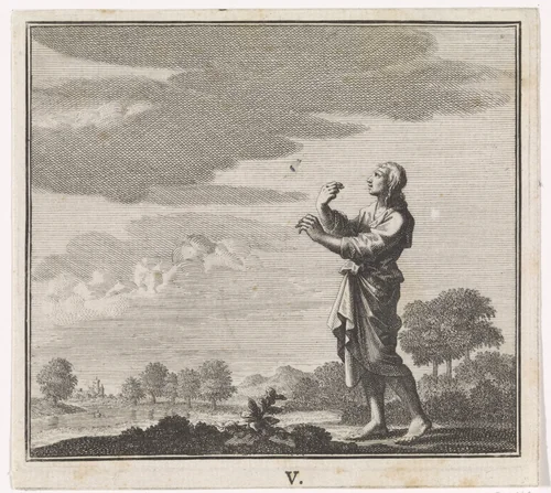Embleem: lucht by Caspar Luyken, print, 1700